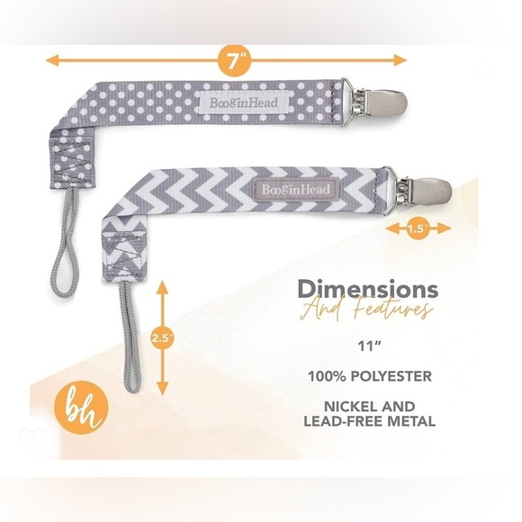 4pack BooginHead Pacifier Clip Pacifier Holder PaciGrip Pink Rainbows new - Picture 2 of 12